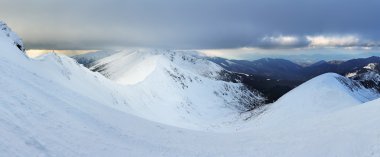 Slovakya Dağı'nda kış, düşük tatras