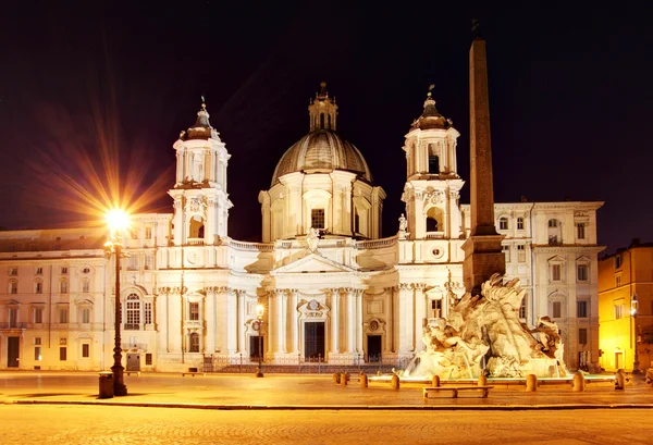 Piazza navona o zmierzchu. Rome, Włochy. — Zdjęcie stockowe