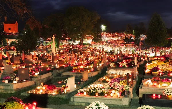 Cimitero di notte — Foto Stock