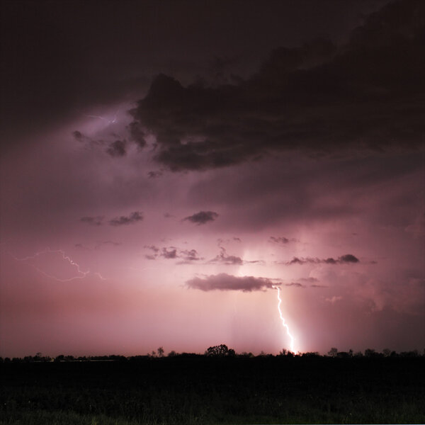 Lightning bolts and storm