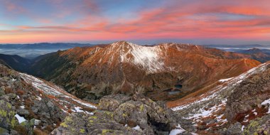 Dağ sunrise manzara panorama, Slovakya