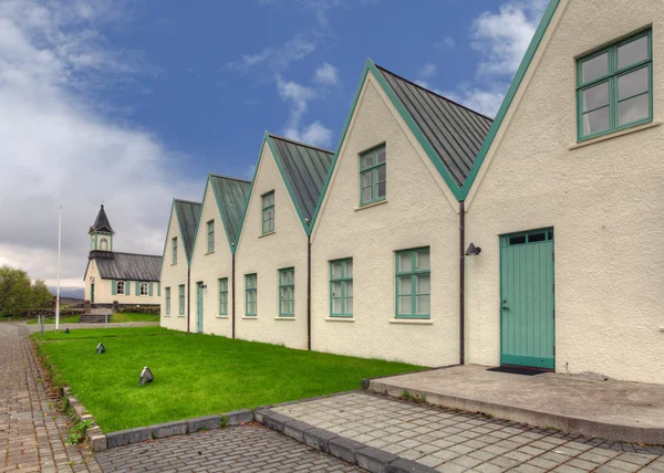 Witte kerk in het nationaal park Thingvellir — Stockfoto