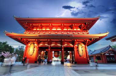 Sensoji-ji Red Japanese Temple in Asakusa, Tokyo, Japan clipart
