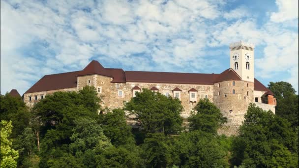 Ljubljanas slott, Slovenien, tidsinställd — Stockvideo