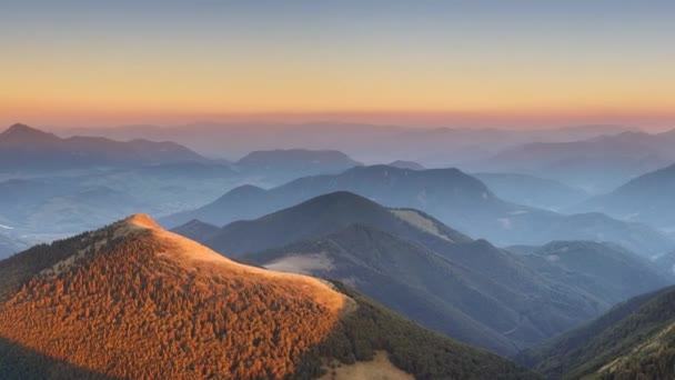 Φθινόπωρο Σλοβακία ορεινό πανόραμα — Αρχείο Βίντεο