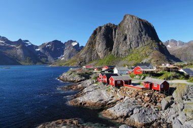 dağ - lofoten, reine ile Norveç Köyü