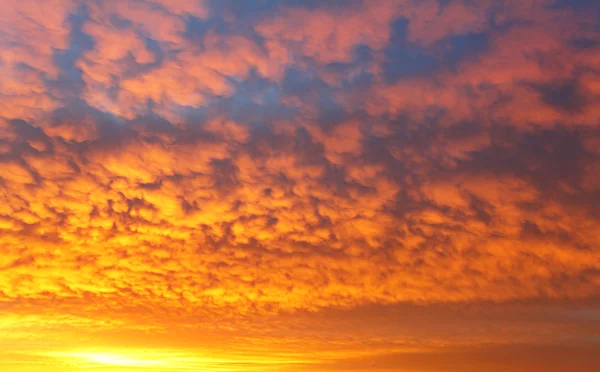 Céu com dramático nascer do sol nublado — Fotografia de Stock