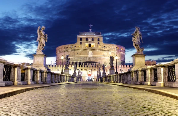 Castel sant angelo z mostu, Rzym. — Zdjęcie stockowe