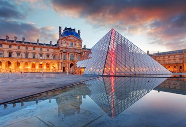 Paris, France - February 9, 2015: The Louvre Museum is one of th clipart