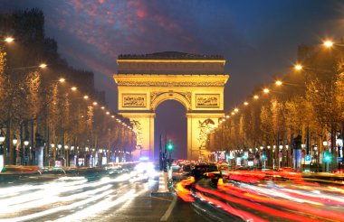 Champs elysees and Arc de Triumph, Paris clipart
