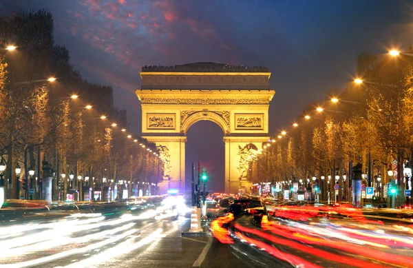 Champs-Élysées och Arc de triumf, Paris — Stockfoto