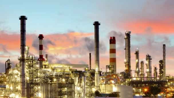 Fabriek - olie-en gasindustrie, time-lapse — Stockvideo