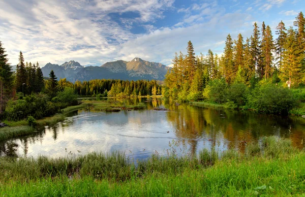 Lago de montanha natural na Eslováquia Tatras — Fotografia de Stock