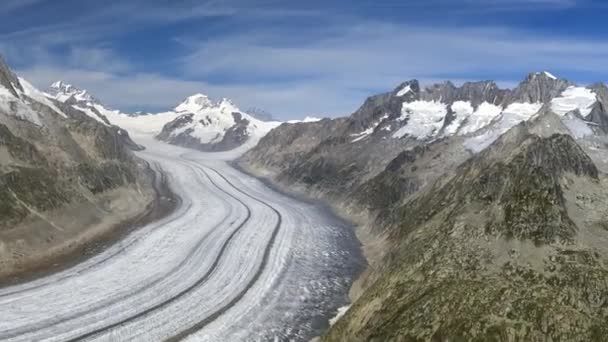 Ледник Алеч - швейцарские Альпы — стоковое видео