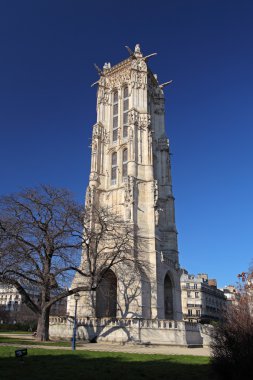 Saint Jacques Tower (Tour Saint-Jacques) located on Rivoli stree clipart