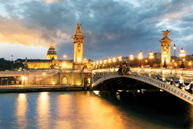 Paris köprü Alexandre 3, III ve Seine Nehri