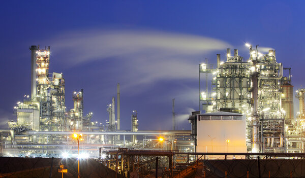 Oil and gas industry - refinery at twilight - factory - petroche