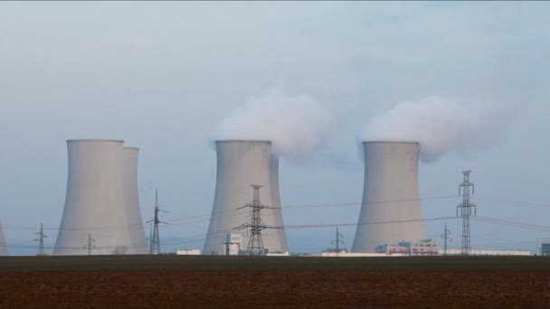 Nuclear power plant - time lapse — Stock Video
