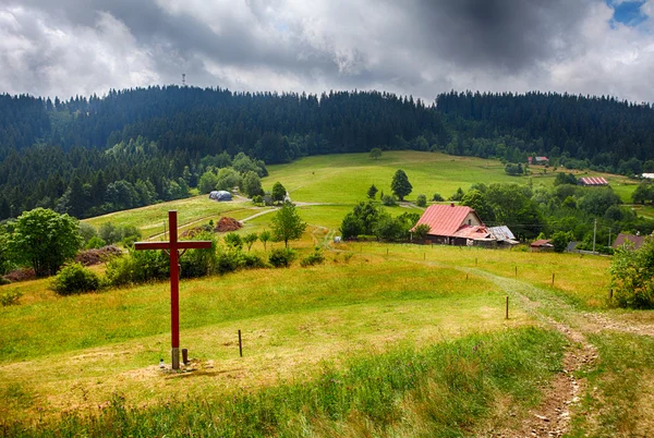 Kysuce fattoria di campagna in estate — Foto Stock