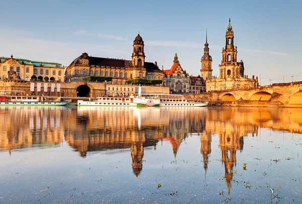 Dresden panorama på sunrise — Stockfoto