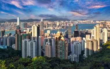 Hong Kong - Victoria Limanı üzerinde gün batımı, Çin