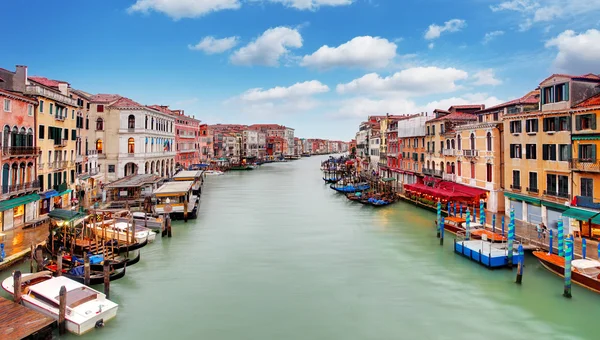 Venedik canal Grande ve gondol Stok Fotoğraf