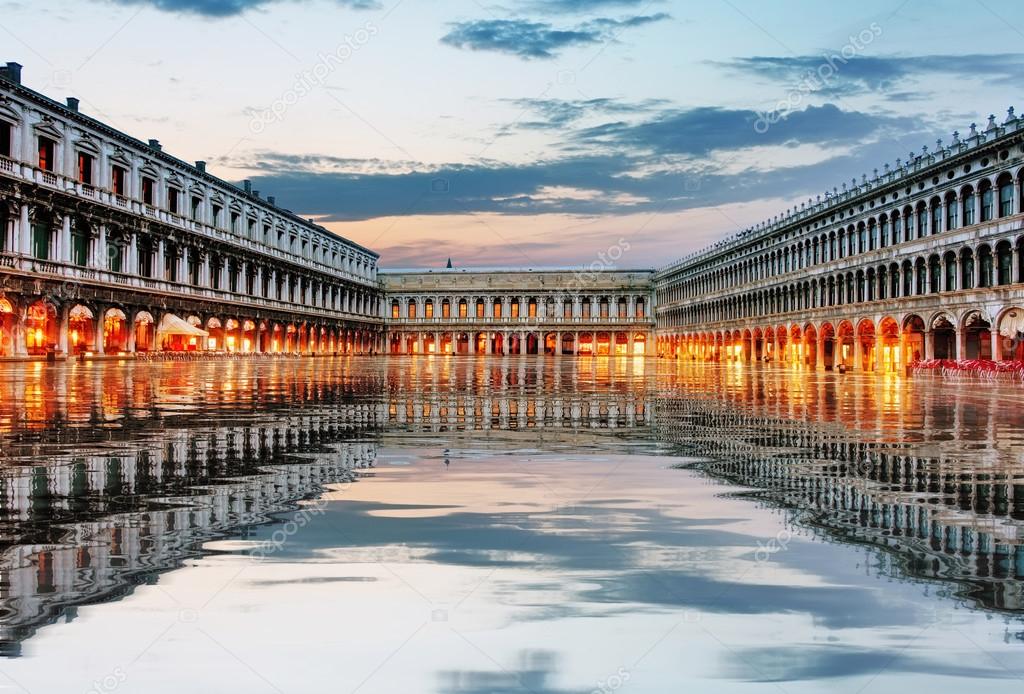 San Marco square in the evening, Venice Italy.