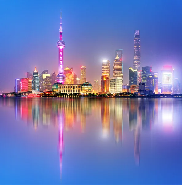Shanghai på en natt, Kina. — Stockfoto