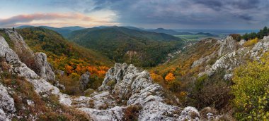 Sonbahar orman dağ panorama