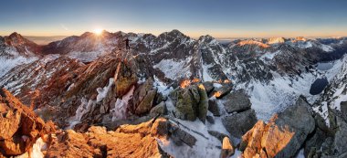 Kış dağ - Tatras, Slovakya Panoraması