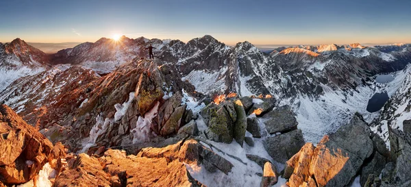 Kış dağ - Tatras, Slovakya Panoraması — Stok fotoğraf