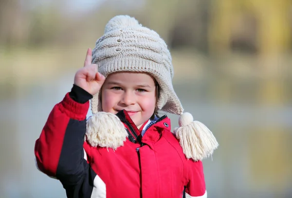 Portrait in outdoor with little boy — Stock Photo, Image