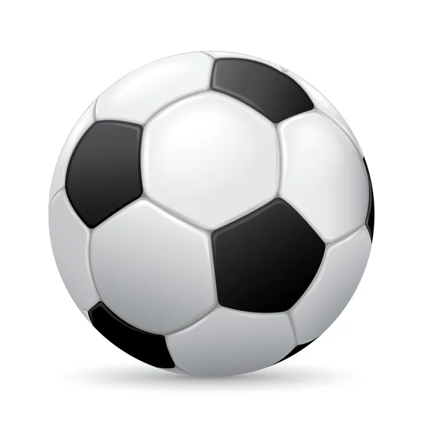 Pelota de fútbol sobre fondo blanco con sombra — Archivo Imágenes Vectoriales