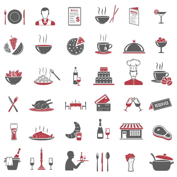 Conjunto de iconos de restaurante — Vector de stock