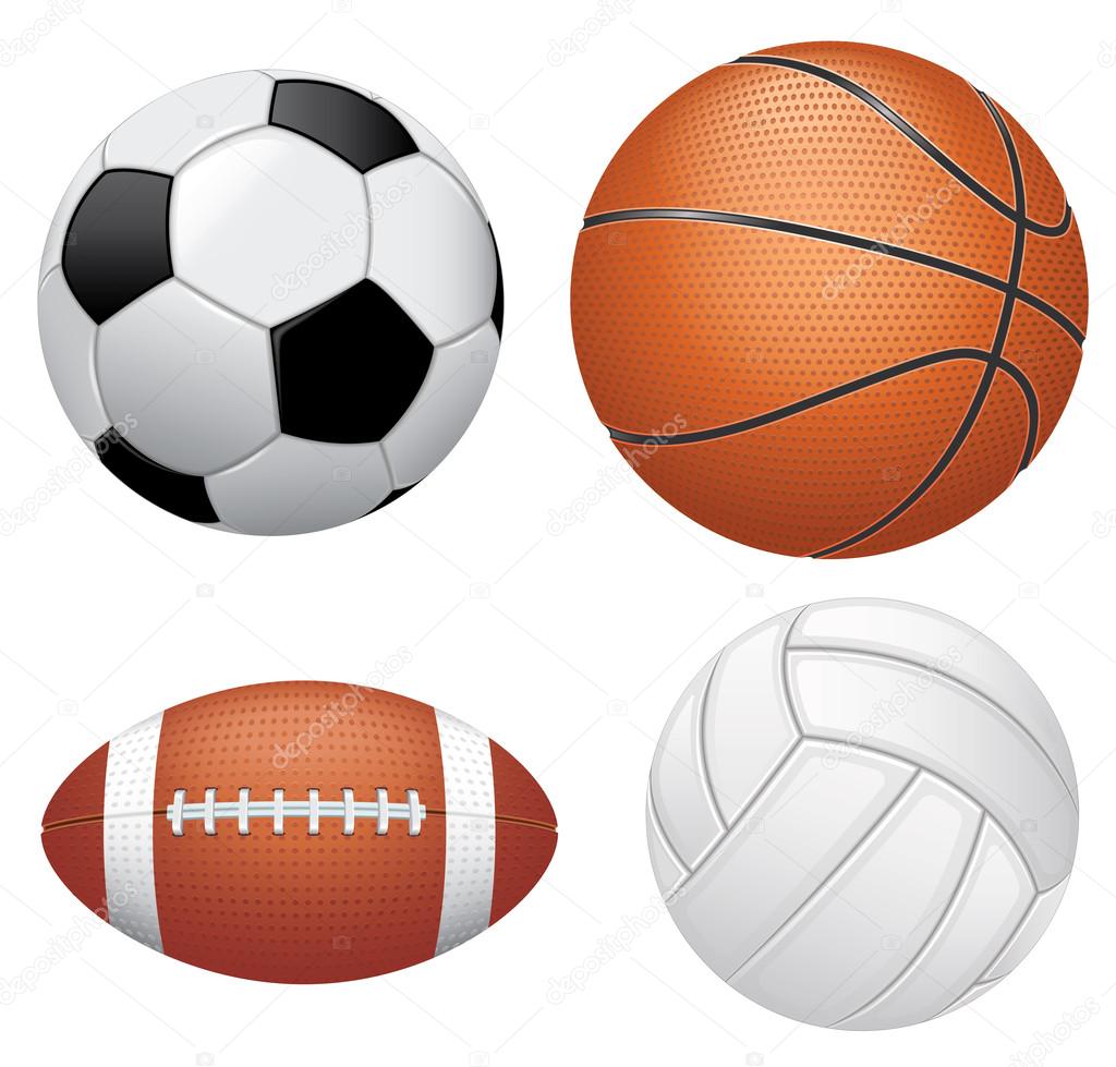 Sport balls on white background