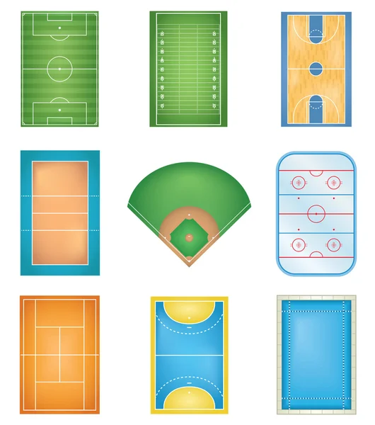 Canchas deportivas — Vector de stock