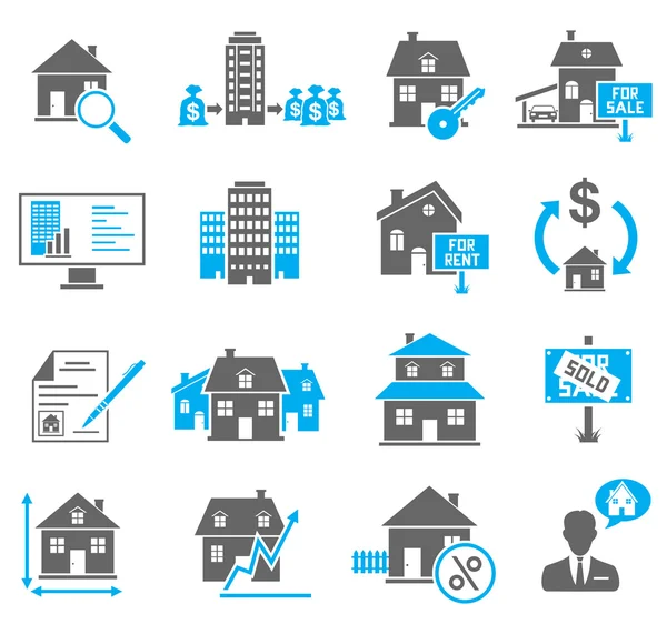 Set icone immobiliari — Vettoriale Stock
