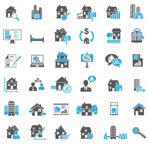 Conjunto de iconos inmobiliarios — Vector de stock