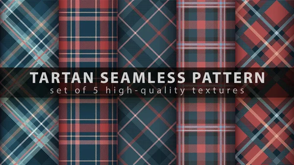 Set tissu tartan motif sans couture — Image vectorielle