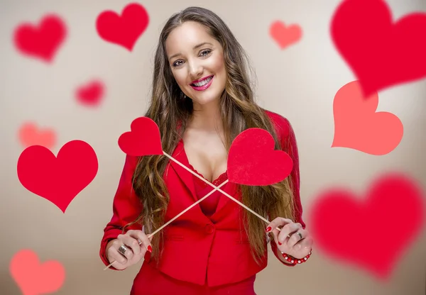 Woman in Valentines Day — Stock Photo, Image
