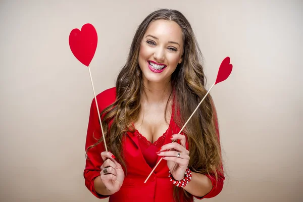 Woman in Valentines Day — Stock Photo, Image
