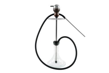 Modern bir nargile beyaz arka planda izole edilir..