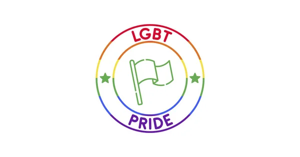 Haziran 'da LGBT Onur Ayı' nda en düşük tipografi kartı. Metin yaması etiketi. Yuvarlak pul logosu. Lezbiyen Gey Biseksüel Transseksüel. Yıllık kutlama. LGBT bayrağı. Gökkuşağı aşk konsepti. İnsan hakları ve hoşgörü