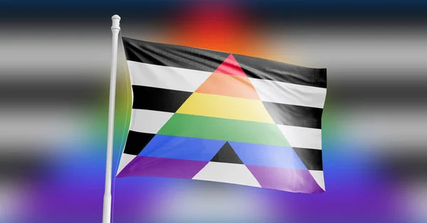 Heteroseksüel Ally Gurur Bayrağı. Çıkıyorum. - Kutlama. Festival ve geçit töreni. Modern minimal tasarım. LGBT sembolü. Homofobiyi bırak. İnsan hakları ve hoşgörü. Aşk konsepti. 3d oluşturma