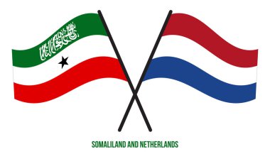 Somaliland ve Hollanda Bayrakları Çapraz ve Dalgalanan Düz Tarz. Resmi Orantı. Renkleri Düzelt.