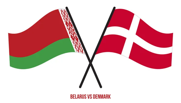 벨라루스와 덴마크의 플래그는 스타일을 공식적 — 스톡 벡터