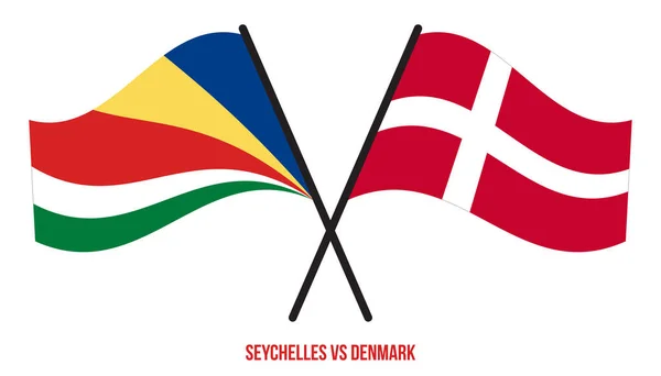 세이셸 Seychelles 덴마크식 플래그 Denmark Flags 스타일이다 공식적 — 스톡 벡터