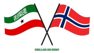 Somaliland ve Norveç Bayrakları Çapraz ve Sallanan Düz Tarz. Resmi Orantı. Renkleri Düzelt.