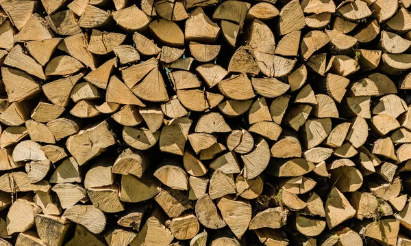 Pile of chopped wood for fireplace, background texture