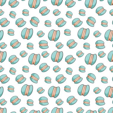 Çeşitli boyutlarda turkuaz makaronlu desen. Yazdırma, tasarım, arkaplan, tekstil.